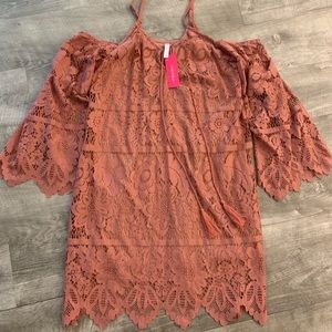 Orange lace dress